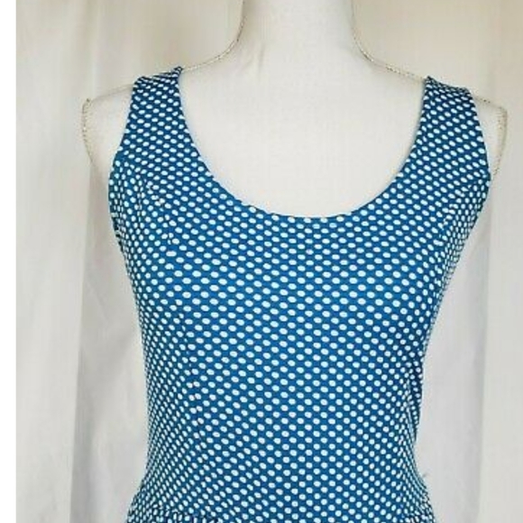 Anthropologie Maeve Caldera Blue Polka Dot Dress Small - Picture 5 of 6
